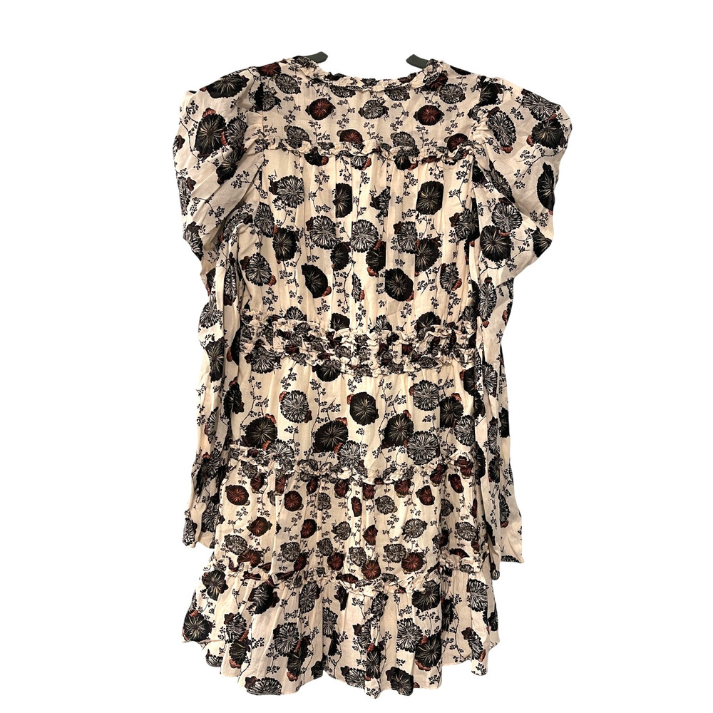 Ulla Johnson 4 Winsor $475 Ruffled Floral Puff Shoulder Long Sleeve Mini Dress - Picture 3 of 12